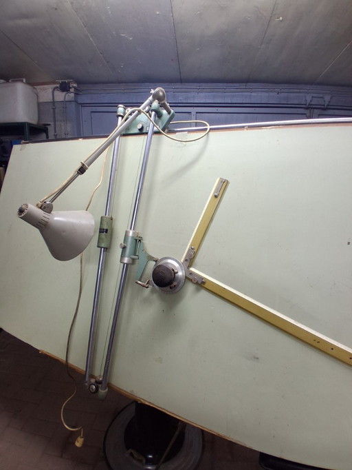 Tavolo da disegno vintage con base idraulica