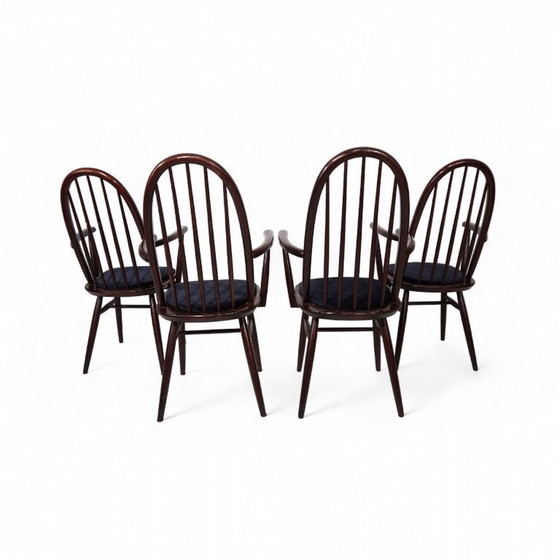 Image 1 of Set of 4 Windsor chairs, mahogany, 1960