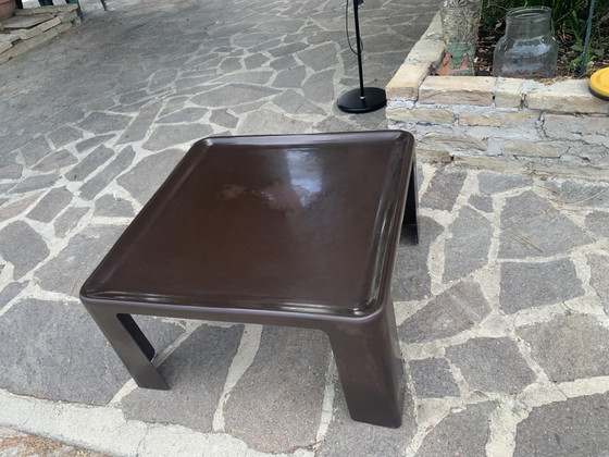 Image 1 of B&B Italia Amanta Salontafel 70x70 - Origineel ontwerp van Mario Bellini uit de jaren 70 - Fiberlite Bruin - Vintage Design