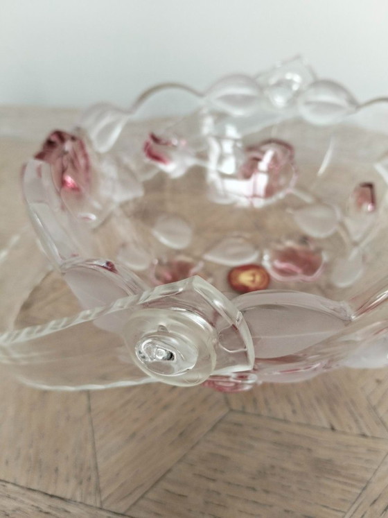 Vintage Glass Basket, Walther-Glas, Bowls, Pink (photo 5 of 6)