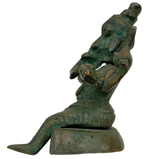 Antique Indian Bronze Ganesha Travel Statue – 18th–19th Century – Sculpture (photo 7 of 9)