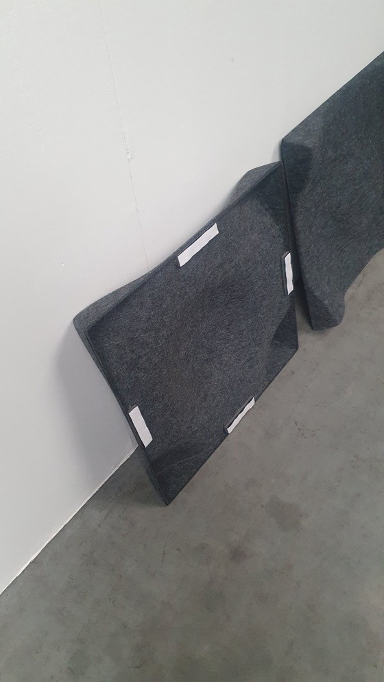 Image 1 of Offecct soundwave swell acoustic 3D design panels gray felt, modular