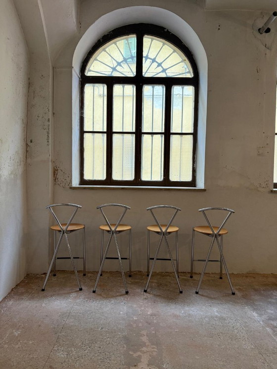 Image 1 of Sgabelli da bar in legno vintage