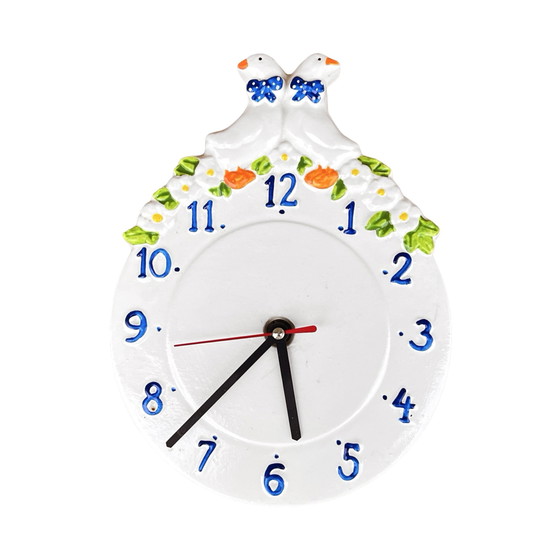 Image 1 of Folk Ceramic Wall Clock, Kienzle, Germany, 1980s