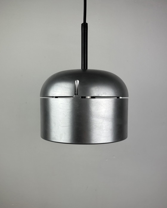 Image 1 of Staff Leuchten Arnold Berges Duo Silver Vintage Pendant Lamp, Space Age, 70s, Mid Century, Industrial design, Germany, 1970s
