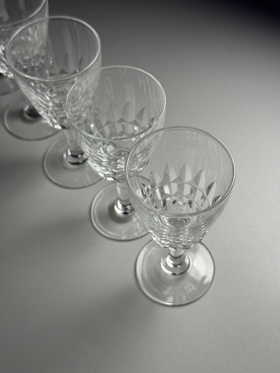 Image 1 of Val Saint Lambert "Service Mery" anni '40 - Set di 8 bicchieri da vino da dessert o da porto in cristallo