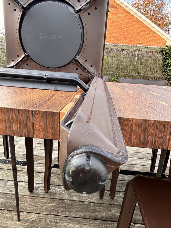 Image 1 of 8 sillas de comedor Cassina CAB 410 y mesa de comedor de palisandro personalizada