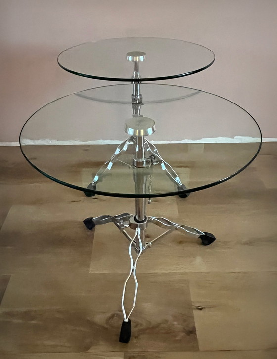 Image 1 of Tavolo a tamburo in vetro 2 pezzi