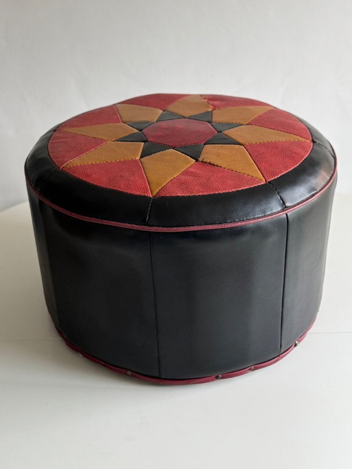 Pouf vintage en patchwork