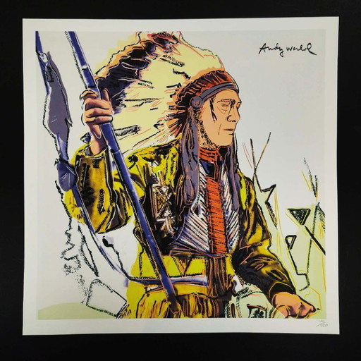 Litografia in edizione limitata "Indians" di Andy Warhol, realizzata da CMOA e numerata a matita.