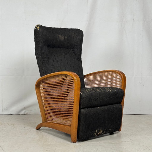 Rattan Side Recliner Chair, 1960s