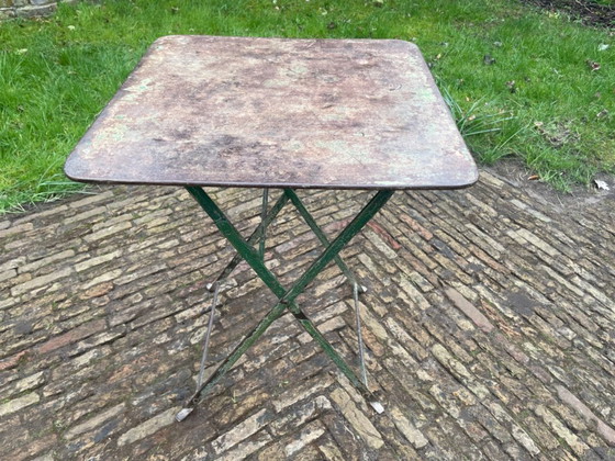 Image 1 of Mesa de bistró, mesa de jardín, mesa plegable, estilo francés antiguo.