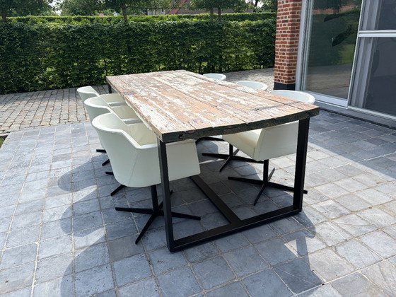 Image 1 of 6 drehbare Mobitec-Lederstühle + Tisch