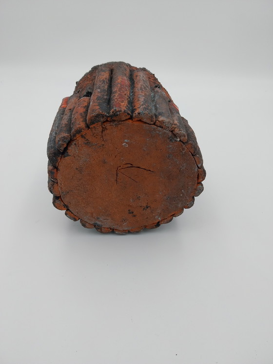 Image 1 of 1 x ceramic brutalist card holder for pillar candle 18 x 18cm