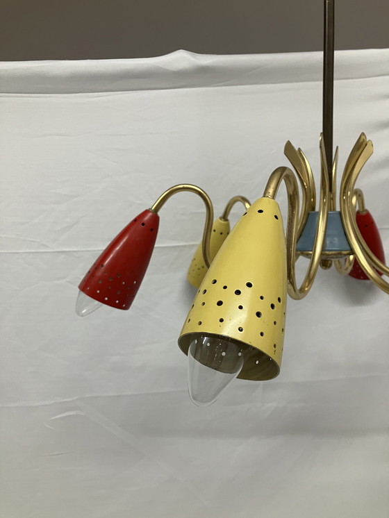 Image 1 of Vintage spider sputnik space age 50s ceiling lamp.