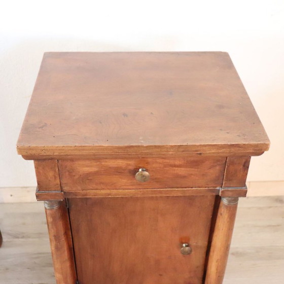 Pair of antique nightstands in solid walnut, Italy early 19th century, Wood, Brown, Classicisme (photo 14 of 15)