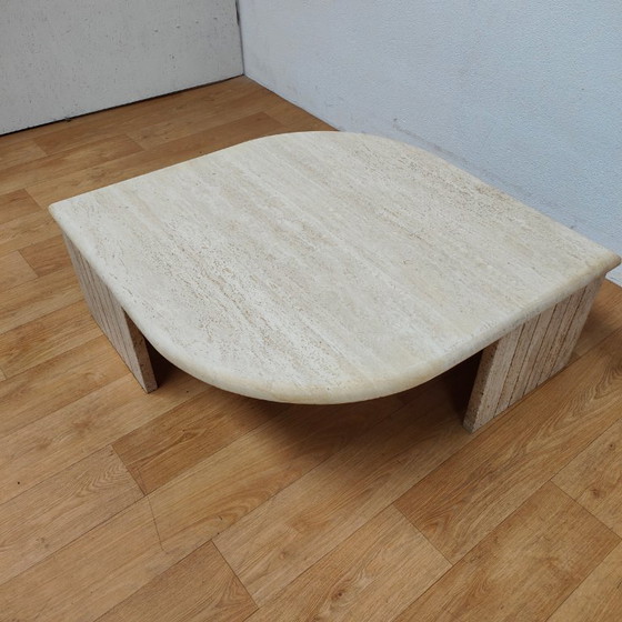 Travertin salontafel, beige, Travertine, Brutalist (foto 4 van 8)