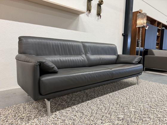 Image 1 of Leolux Bora Balanza Sofa 3.5 Seater Raffino Gray Leather