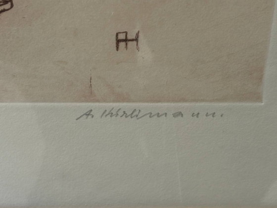 Image 1 of Lithografie Clown / Harlekijn van A. Hürlimann, beperkte oplage, jaren 70