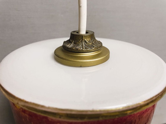 Image 1 of Hängelampe aus handbemaltem Glas