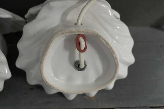 Image 1 of Vintage set of oyster lamps, shells with pearls