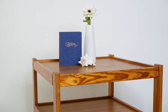 Image 1 of Vintage teak tea trolley with two levels and castors