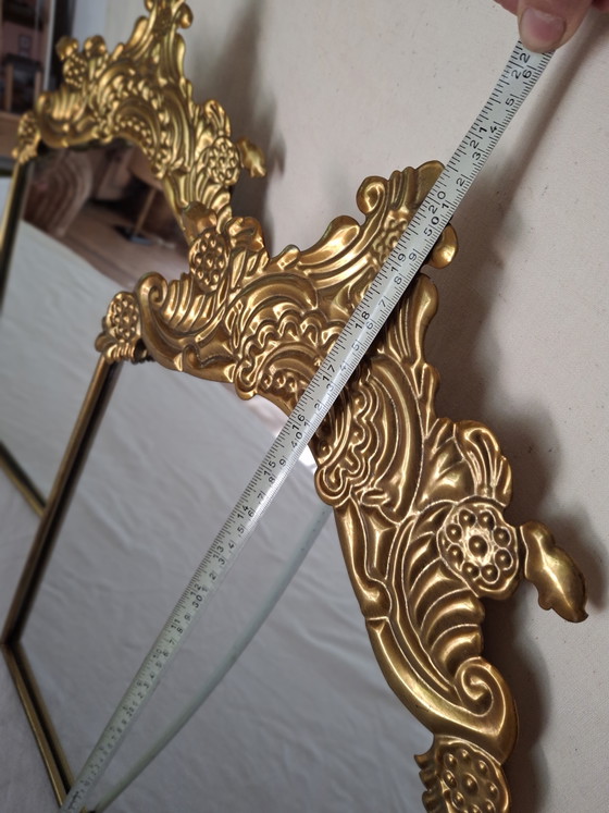 Image 1 of Paire louis xv gilded mirrors/ freestanding/mounted/gold/metal/vintage/50/60/midcentury modern quality