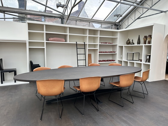 Image 1 of 8x bertoia side chair saddle leather