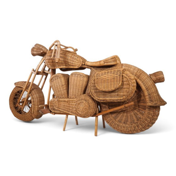 Escultura de motocicleta Harley-Davidson atribuida a Tom Dixon para Habitat en ratán, 1990 (photo 3 of 19)