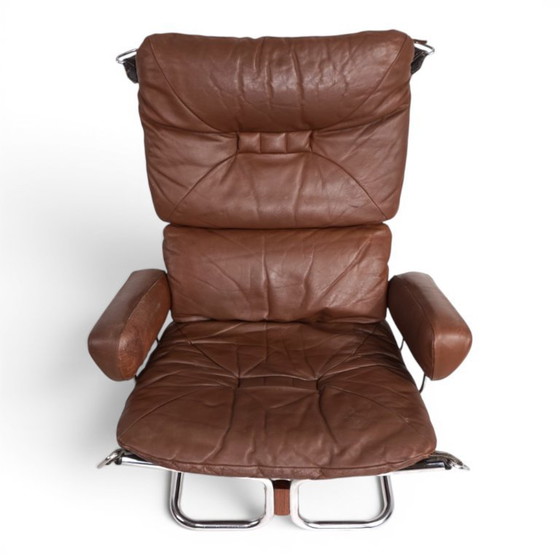 Image 1 of Westnofa Wing Leather Armchair by Harald Relling, 1970