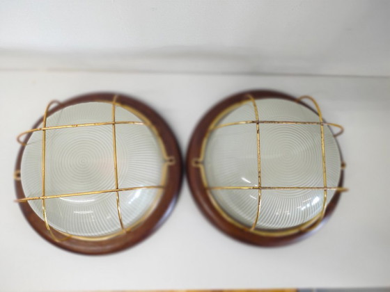 Image 1 of Lampade da parete a fienile vintage anni '70 (vetro diffuso)