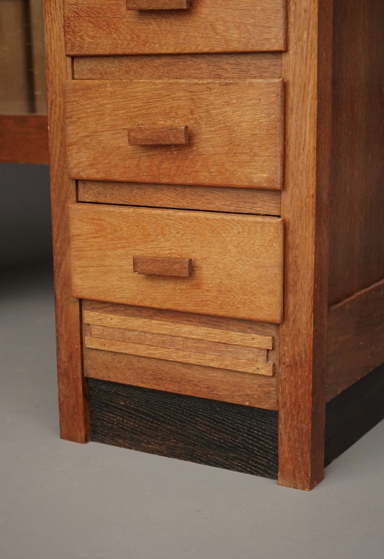 Image 1 of Haagse School Art Deco Dressing Table in oak. 1930s