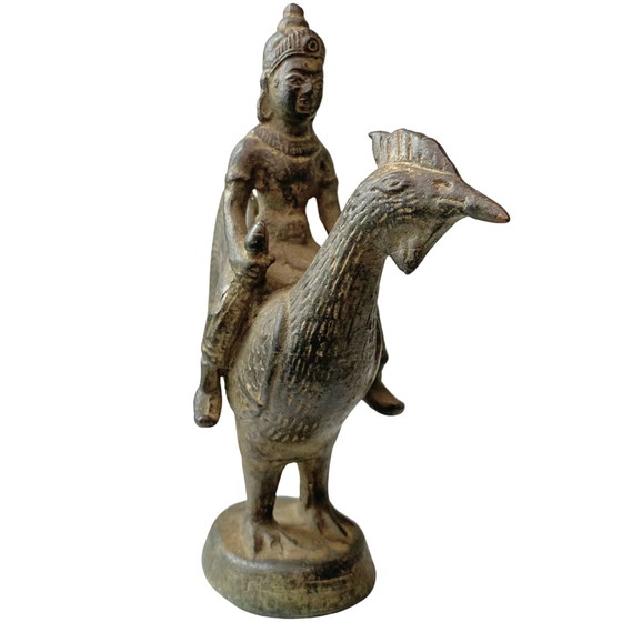 Ensemble de Statues Antiques en Bronze d'Inde du Sud - Vishnu Kurma, Murugan & Ganesha - c. 1900 – Sculptures (photo 6 of 9)