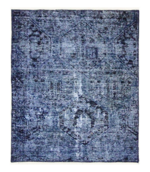 Oriental Hand-Knotted Vintage Art Classic & Relief Design 110 x 92 cm Blue Color