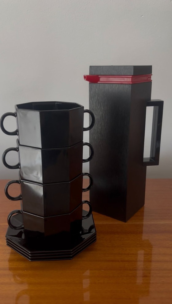 Vintage Arcoroc Ciotole da Zuppa Nere Impilabili, Set da 4, Arcoroc France, Stoviglie, Ceramica, Nero (foto 4 di 5)