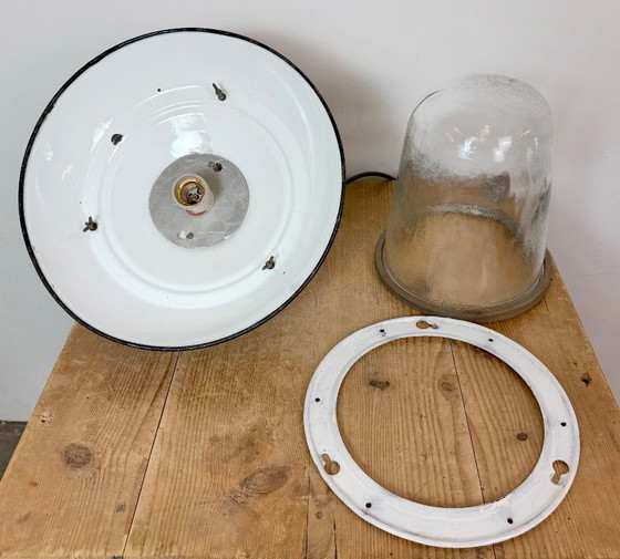 Vintage Industrial Black Enamel and Cast Iron Wall Lamp, 1960s, Wall lights, Metal, Glass (photo 15 of 15)