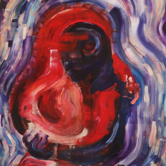 Image 1 of Abstract expressionistisch acrylschilderij BODY TO BODY