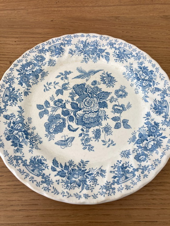 Image 1 of 4 platos antiguos azules