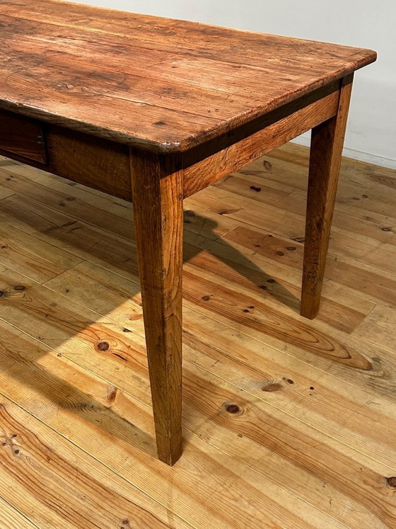 Image 1 of Antique oak country farmhouse table, 19th century