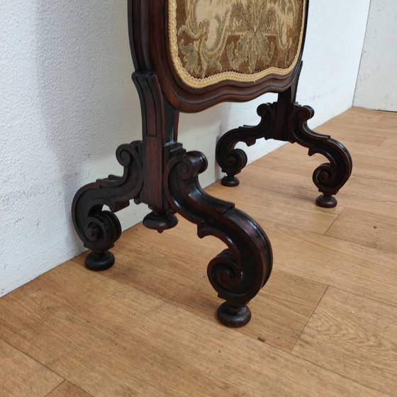 Image 1 of Antique Victorian Gobelin Fireplace Screen Walnut