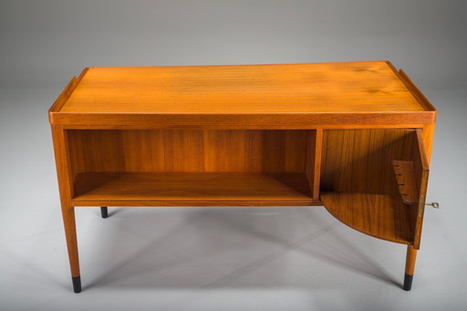  Skandinavisch-moderner Teakholz-Schreibtisch, zugeschrieben H. Brockmann Petersen für Poul M. Jessen, 1960er Jahre