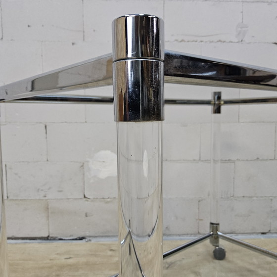 Vintage glass and chrome drinks trolley / tea trolley / side table (mobile) – Bar carts (photo 5 of 14)