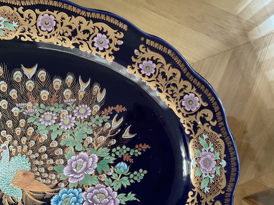 Image 1 of Plat ovale keramiek paon vintage TBE 