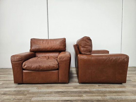 Osaka Brown Leather Armchairs by Moroso, 1980 (photo 2 of 21)