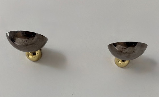 Image 1 of Coppia di applique vintage, cromo e ottone, Italia, 1980