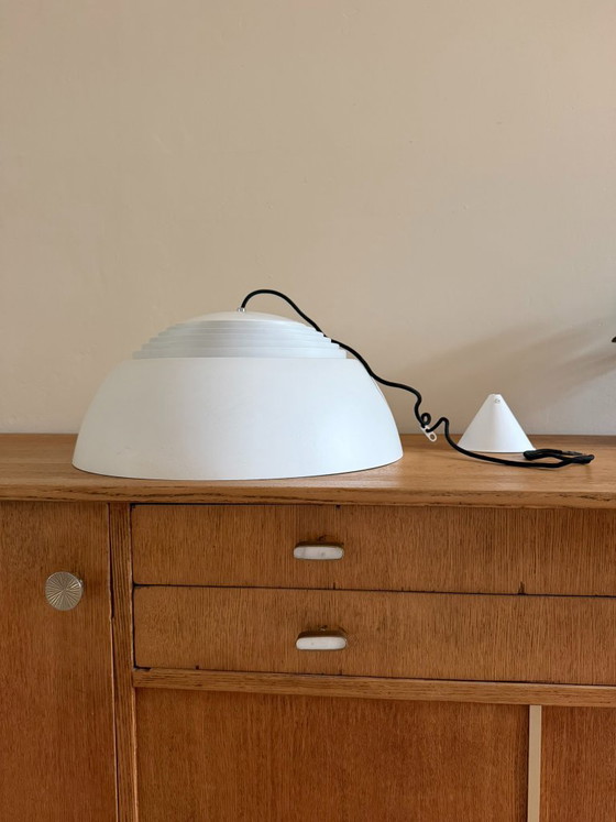 Vintage Louis Poulsen AJ500 - Arne Jacobsen - Danish design lamp, Pendant lamps, Aluminium, Grey (photo 8 of 10)