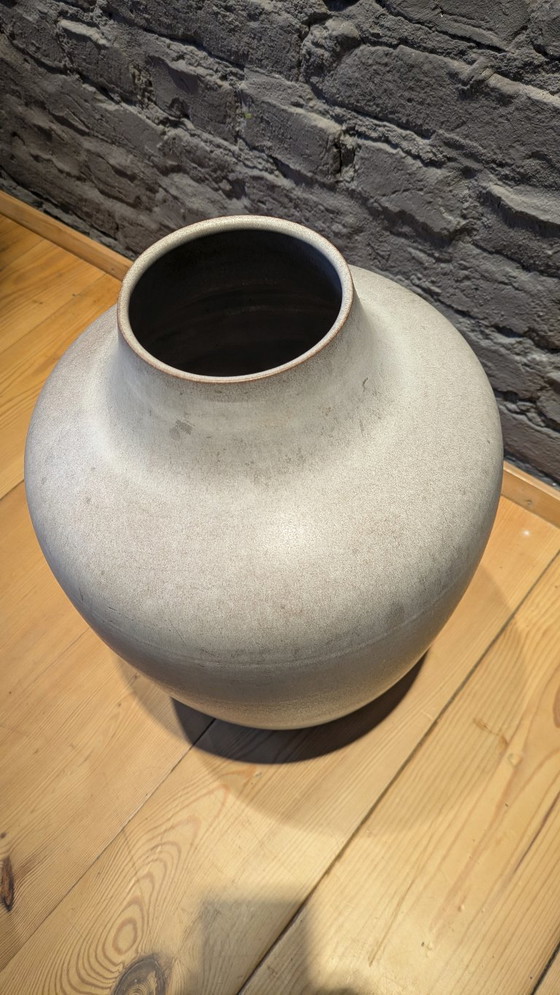 Image 1 of 47cm Hamelner Töpferei Bodenvase  Graue Glasur Keramik