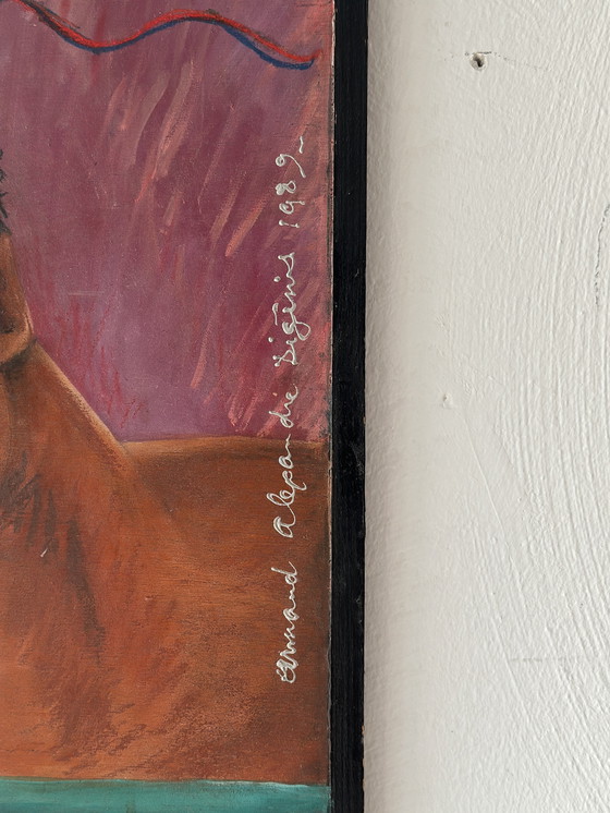 Image 1 of Vintage Postmodern Artwork Diptych Painting