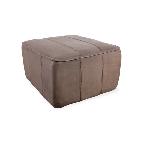 Image 1 of 2 originele Mid Century de Sede Ottoman krukjes, buffelleer, bruin