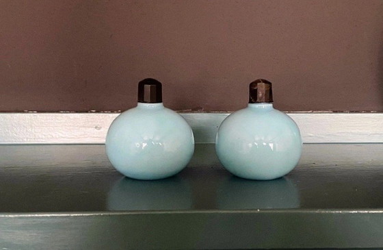 Image 1 of Antique perfume bottles with small vase, French, 1800-1900